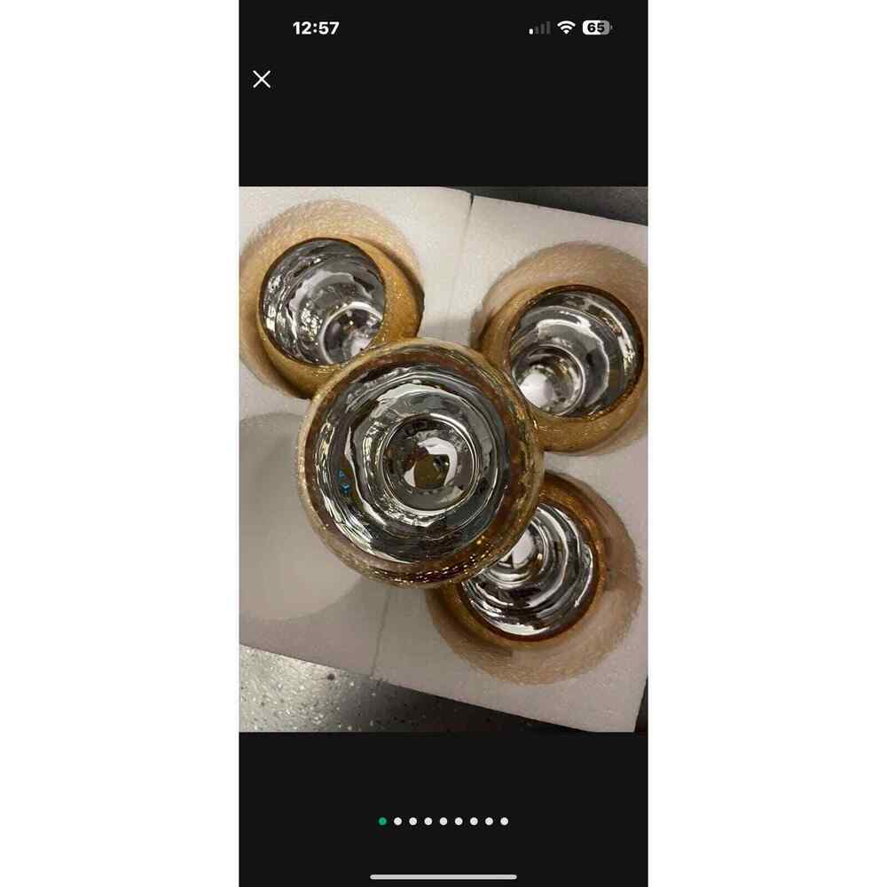 6 gold cracked looking gold bowl Votive candle holder